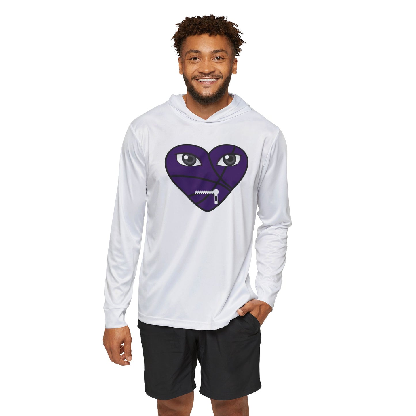 Men's Sports Warmup Hoodie with Unique Heart Design, Athletic Wear, Casual Hoodie, Gym Clothing, Gift for Sports Enthusiasts, Streetwear