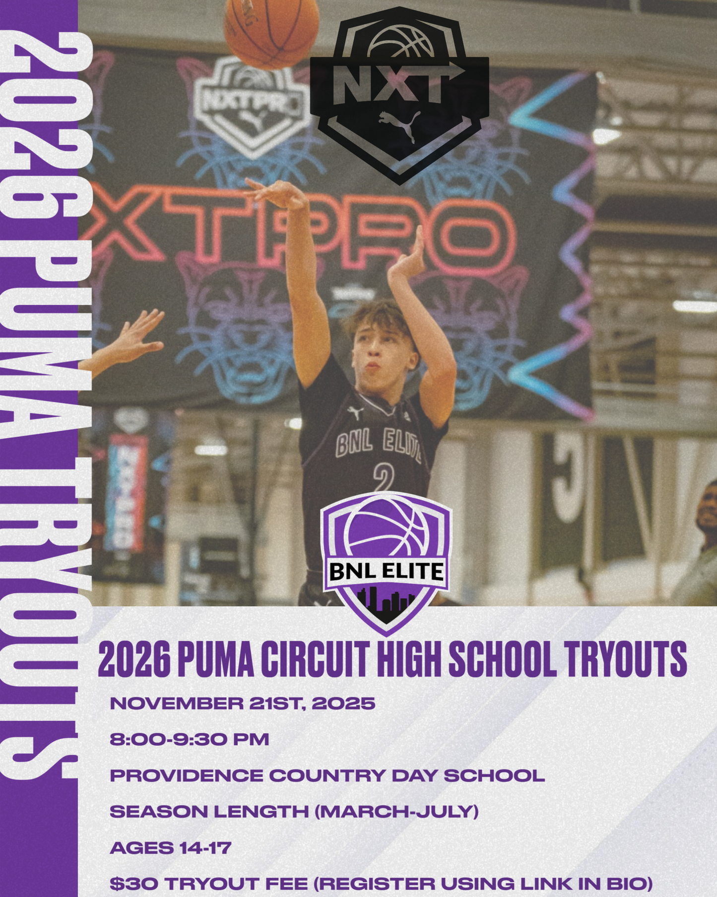 PUMA x NXTPro & Winter PRO16 Jr.: BNL Elite Spring 2026 Tryouts