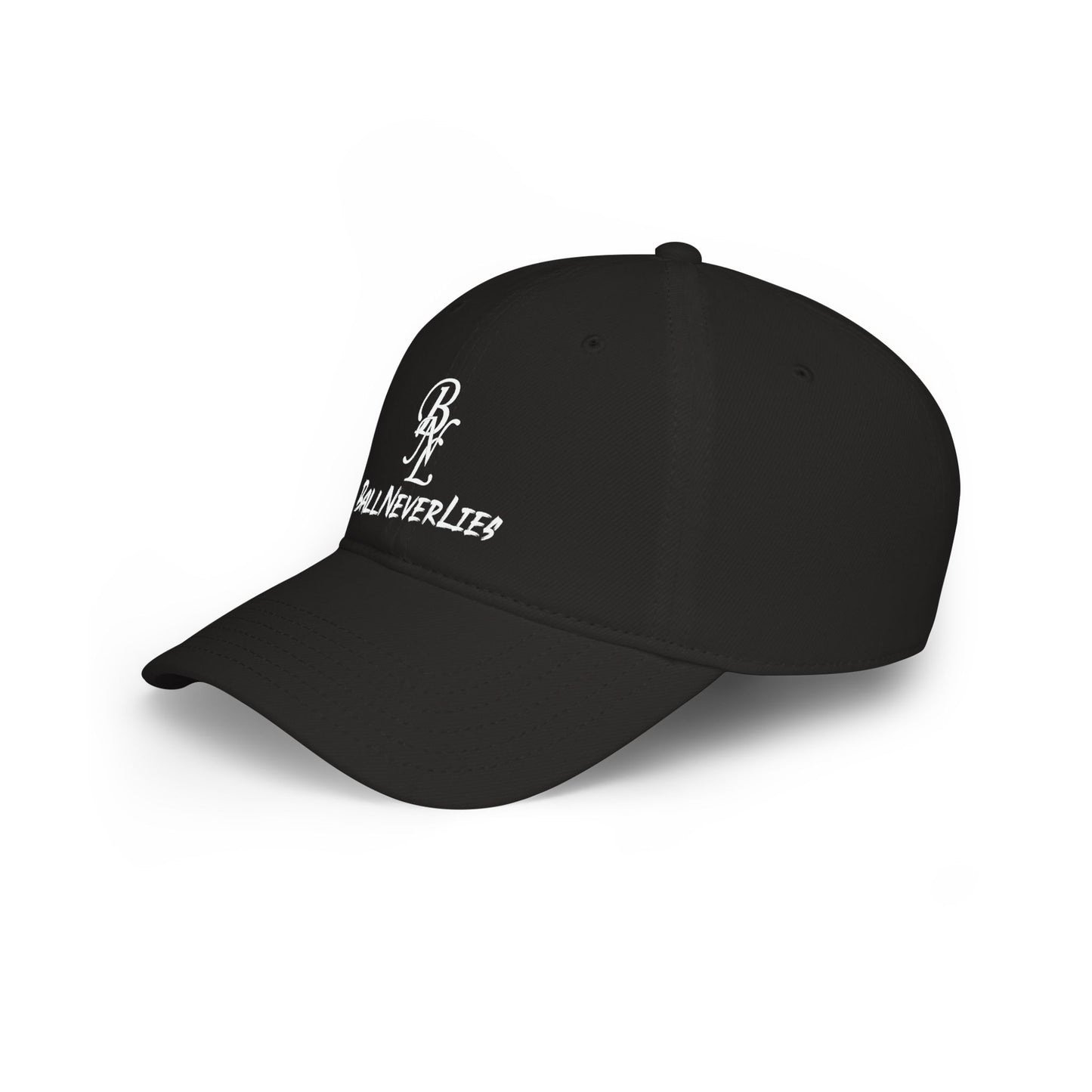 BallNeverLies Low Profile Baseball Cap — Sporty Black Dad Hat with BN Logo