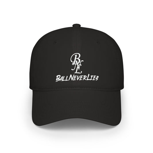 BallNeverLies Low Profile Baseball Cap — Sporty Black Dad Hat with BN Logo