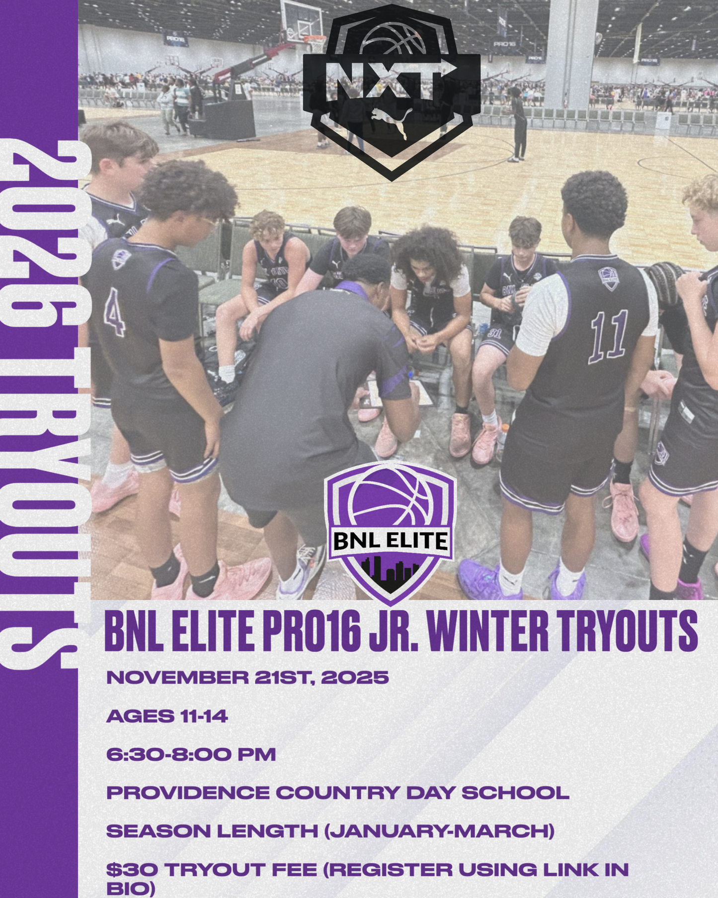 PUMA x NXTPro & Winter PRO16 Jr.: BNL Elite Spring 2026 Tryouts